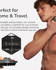 Silicone Body Scrubber - Exfoliating Bath Brush and Skin Cleanser - Shower Sponge for Gentle Body Scrub and Wash - Silicone Scrubbing Care Tool for a Refreshed and Renewed You - Black