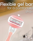 Gillette Venus ComfortGlide White Tea Women's Razor, Handle + 4 Blade Refills