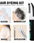 Easy Black Hair Dye,Natural Hair Dye Shampoo for Women,Semi Permanent Hair Color Cover Gray White Hair,Champu Para Canas Hair Dye 4 in 1 With Comb Herbal Plant Hair Color Shampoo(Black)