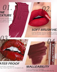 evpct 1Pcs Scarlet Red Liquid Matte Lipstick Lipgloss Set for Women, labiales mate 24 horas originales matte larga duracion 24 Hour Lipstick Lip Stains Long Lasting Waterproof 24, 05#