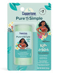 Coppertone Pure and Simple Kids Exclusive Disney Moana Sunscreen Stick SPF 50, Hypoallergenic, Mineral Sunscreen for Kids, Water Resistant, Oxybenzone and Octinoxate Free, 0.49 Oz Stick