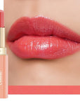 Oulac Coral Peach Red Lipstick for Women - Moisturizing Lip Stick Red, Glossy Tinted Lip Balm, Sheer Shine Juicy Finish, Lightweight and Hydrating Formula for Dry Lip Care, Vegan 2.2g/0.07oz (04)