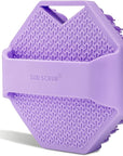 Sud Scrub® Antimicrobial Silicone Body Scrubber, Exfoliating Body Scrubber for Sensitive Skin, Eco Friendly Shower Scrubber for Body, Silicone Body Brush for Showering, Purple