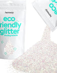Hemway Biodegradable Glitter Eco Friendly - 100g/3.5oz Bio Cosmetic Safe Sparkle Vegan for Face Eyeshadow Body Hair Festival Makeup Craft - Fine (1/64" 0.015" 0.4mm) - Mother of Pearl Iridescent