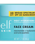 e.l.f. Holy Hydration! Face Cream, Broad Spectrum SPF 30 Sunscreen, Moisturizes & Softens Skin, Quick-Absorbing & Ultra-Hydrating,1.7 Ounce