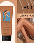 Legs Makeup Waterproof with Brush - Medium Body Concealer, Tattoo & Scar Cover Up, Long Lasting, Transfer Proof, Easy Application for Flawless Looking Legs, All Skin Tones (#3)