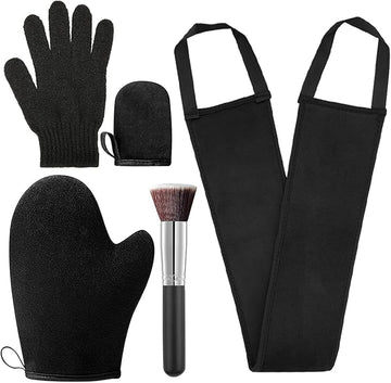 5 Pack Self Tanning Mitt Applicator Kit, Self Tan Glove, Face Tan Mitt, Back Lotion Applicator, Exfoliating Glove, Tanning Brush for Tanner Fake Bake