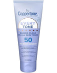 Coppertone Every Tone Sunscreen Lotion SPF 50, Lightweight, Rubs on Clear Sunscreen for All Skin Tones, Formulated with Nourishing Vitamin E, 7 Fl Oz Tube