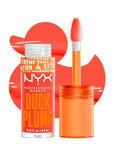 NYX PROFESSIONAL MAKEUP Duck Plump High Pigment Plumping Lip Gloss with Spicy Ginger, Vegan Lip Makeup - Peach Out (Vibrant Peach)