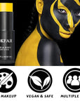 Yellow Face Body Paint Stick, Eye Black Stick for Sports, Waterproof Full-Coverage Yellow Face Makeup for Halloween Lion Tiger Minions Stage Cosplay Makeup