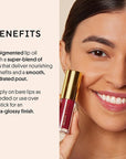 Winky Lux Very There Lip Oil, Hydrating Berry Tint with Jojoba Oil, Non-Sticky Glossy Lip Oil, Tinted Red Gloss for Juicy Lip, Berry