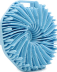 Silicone Body Scrubber, Body Wash Scrubber, Shower Scrubber for Body, Non-Slip Handle for Easy Cleaning, Travel Friendly (Blue)