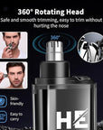 Professional Hair Clipper Kit, Rechargeable Cordless Barber Kit and Hair Cutting Set, Electric Foil Shavers and Beard Trimmers, Ear, Nose Hair Trimmer Set & Facial Grooming Tool (Black)