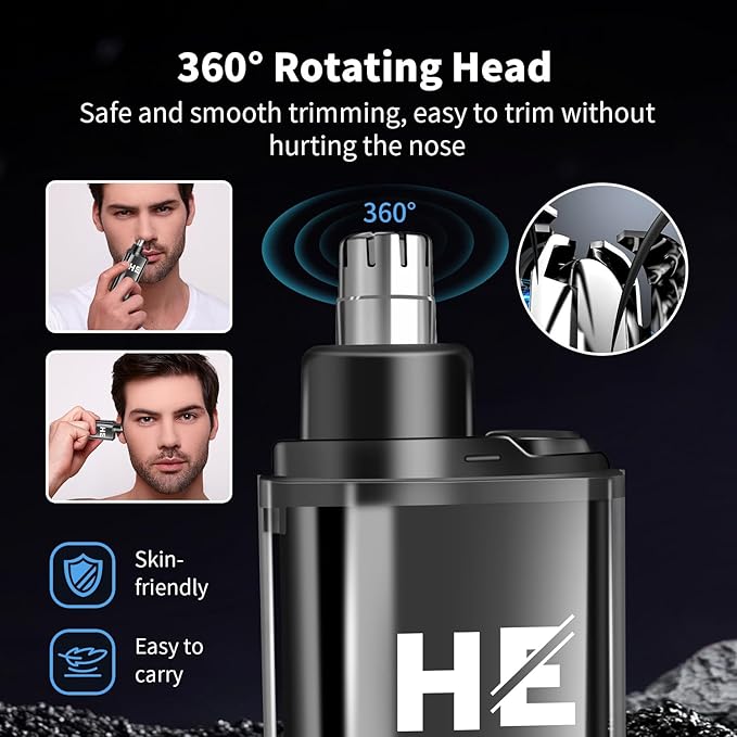 Professional Hair Clipper Set, Rechargeable Cordless Barber Kit and Hair Cutting Set, Electric Foil Shavers and Beard Trimmers, Ear, Nose Hair Trimmer Set & Facial Grooming Tool (Gold)