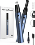 AHHFEI Nose & Ear Hair Trimmer, 5 in 1 Rechargeable USB Trimmer for Men & Women, Painless & Easy Cleansing, Blue