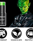 Light Green / Lime Green Face Body Paint Stick, Eye Black Stick for Sports, Waterproof Full-Coverage Green Face Makeup for Halloween Witch Alien Camo Frankenstein Cosplay Makeup