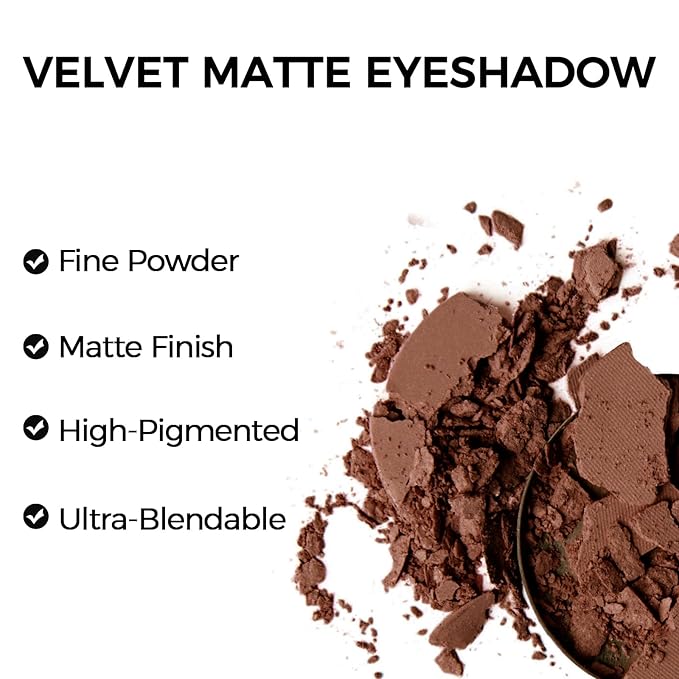 Erinde Single Dark Brown Matte Eyeshadow Palette, High Pigment, Long Lasting, Intense Color, Neutral Nudes Naked Matte Pressed Powder Eye Shadow Palette