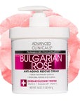 Advanced Clinicals Bulgarian Rose Lotion For Women | Rose Scented Vitamin C Body Lotion Cream | Visible Anti Aging Vitamin E Moisturizer Body Butter Improves Look Of Sagging Dry Skin & Texture, 16 Oz