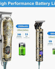 Suttik Professional Hair Clippers for Men, Clippers and Trimmers Set, Cordless Barber Clippers for Hair Cutting, Beard Trimmer Hair Cutting Kit with T-Blade Close Cutting Trimmer