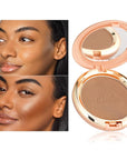 Oulac Shimmer Bronzer Powder Face Makeup with Mirror Cruelty-Free B03