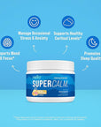 Nello Supercalm Powdered Drink Mix Tub, Cortisol Reducer* and Sleep Aid Supplement, L Theanine, Ksm-66 Ashwagandha, Magnesium Glycinate, Vitamin D 3, No Sugar, Non GMO, 30 Ct, Tropical Tangerine