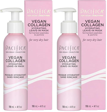 Pacifica Vegan Collagen Leave-In Repair Hair Mask – Leave-In Conditioner Treatment for Dry Damaged Hair, Hydrating Hair Repair Mask to Strengthen, Reduce Breakage & Split Ends Vegan & Cruelty-Free 4oz