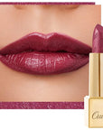 Oulac Burgundy Lipstick for Women with Metallic 3D Shine Lightweight Hydrating Formula, High Impact Lip Color, Vegan Beauty, Full Coverage Lip Makeup, Christmas Gifts for Women, Love Particle(03)