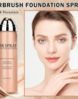 Airbrush Foundation Makeup Spray Full Coverage Foundation for Mature Skin,Long-lasting Airbrush Flawless Setting Spray,Waterproof Foundation for Smooth Radiant Skin (04 Porcelain Color)