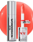 Wonderskin Lip Oil Rehab Serum - Tinted Lip Oil for Women, Hydrating, Moisturizing, and Non-Sticky Bright Red Tint Serum for Dry Lips (Flirt)