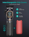Professional Hair Clippers for Men, Professional Barber Clippers and Trimmer Set, Cordless Hair Clippers for Hair Cutting with Package Case, Powerful 9000 PRM Rechargable Electric Clippers