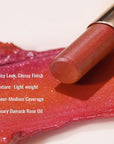 Oulac Moisture Shine Bright Red Lipstick - 2 in 1 Shimmer Lipstick & Lip Balm, Juicy & Glossy Finish, Long Lasting Hydrating, Smooth for Dry, Cracked and Chapped Lips, Vegan 2.2g/0.07oz (S01)
