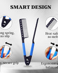 Herstyler Hair Straightening Comb - Straightener Comb for Flat Iron - Makes Styling Easy - Get Straight Hair in Minutes (Blue)