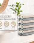 Nugilla Makeup Remover Cloths, 8 Pack Reusable Face Wash Cloths, Soft Microfiber Face Cloth for Women (Neutrals)