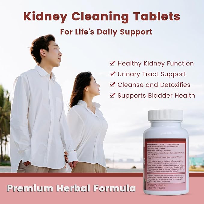 Kidney Stone Cleaning Tablet, Kidney Restore and Kidney Health Supplement to Support Stone Breaker & Kidney Cleanse, 60 Tablets