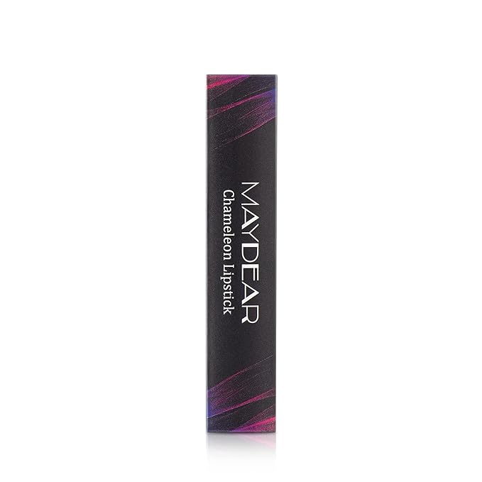 Maydear Chameleon Lipstick, High Pigmented Pink Lipstick for Women Metallic Shine Lip Gloss, Full-Coverage Multichrome Long Lasting Rainbow Lip Makeup, Fuchsia(01)