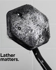 TOOLETRIES Silicone Back Scrubber - Exfoliating Shower Brush, Back Washer for Men, Durable Back Brush with Long Handle - Long Lasting Bath & Shower Accessories - Charcoal