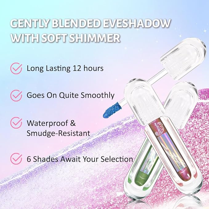 AMY'S DIARY Duochrome MultiChrome Chameleon Liquid Metallic Eyeshadow, High-Impact Multi-Dimensional Finish,Blue Purple Silky Smooth and High Pigment Holographic Glitter Eyeshadow Makeup (06#)