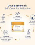 Dove Exfoliating Body Polish Body Scrub Crushed Almond and Mango Butter 4 Count Exfoliating Scrub for Dry Skin Gently Exfoliates to Reveal Healthy Skin 10.5 oz