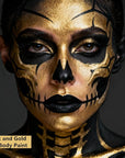 Go Ho Metallic Gold Face Body Paint Stick,Washable Face Paint Gold Eye Black,Non-toxic Cream Body Paint for Halloween Costumes Cosplay SFX Makeup