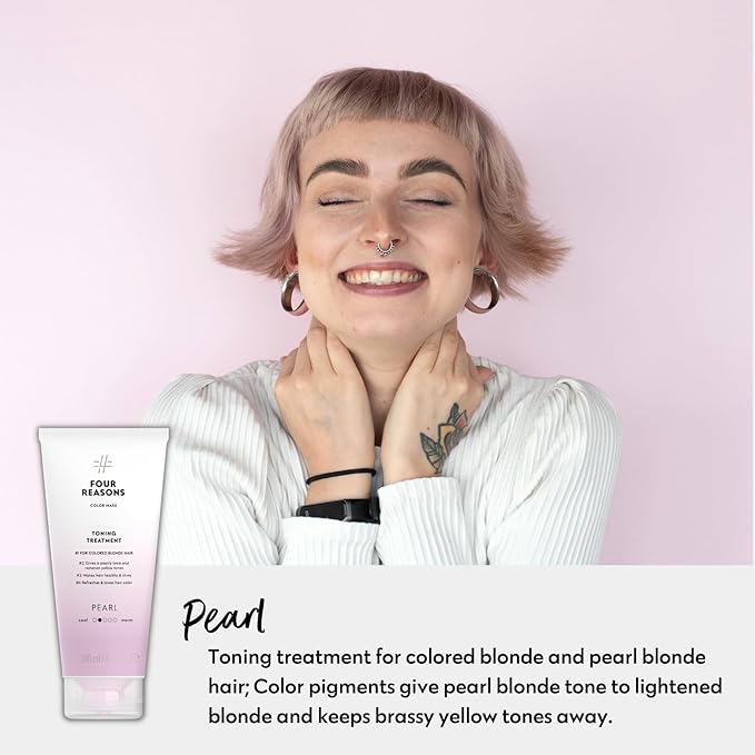 Color Mask Pearl Blonde Toning Treatment - 27-Color, Color-Deposit Conditioner for Color-Treated Hair - Vegan, Cruelty-Free, 6.76 fl oz