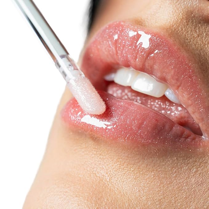 Palladio Lip Glaze Serum, Hydrating Lip Gloss with Peptides & Hyaluronic Acid for Plump, Smooth, and Nourished Lips – Vegan, High-Shine, Non-Sticky Finish (Rose Sorbet)