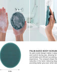 Soft Silicone Body Cleansing Brush Shower Scrubber, Gentle Exfoliating and Massage for All Kinds of Skin (Pink+Dark Green)