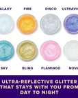UNICORN SNOT Holographic Face Glitter & Body Glitter Gel | Holiday Glitter Makeup: Stocking Stuffers & Christmas Gift | Hair Glitter, Vegan & Cruelty-Free, 1.7 oz 3-Pack (Disco/UV/Sky)
