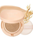 Natural Cover Glow Cushion Foundation | Satin Radiant Finish | Korean Foundation Makeup | Long-Lasting Natural Coverage | for All Skin Types 0.42 oz. (21N Light Beige)