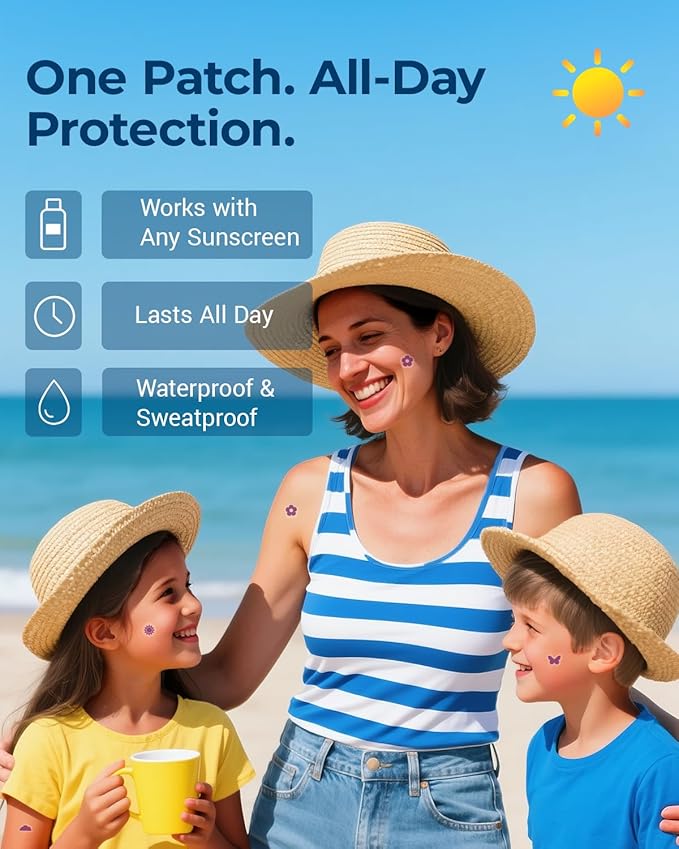 80 Pack UV Detection Stickers for Sunscreen - Sunscreen Dots UV Stickers for Kids Adults - Waterproof Sun Protection UV Sunblock Patch SPF Sensing Spots Patches for Reapplying Reminder (Summer/160pcs)