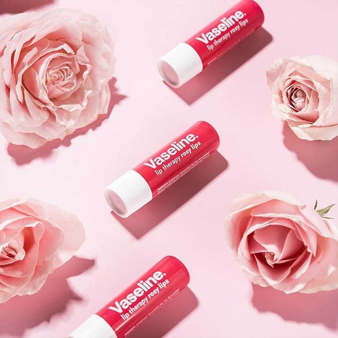 Vaseline Lip Therapy Rosy Lips 8-Pack – Moisturizing Lip Balm, Tinted, 0.16 Oz Ea