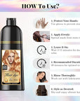 Natural Color Hair Dye Shampoo 3 IN 1, Instant Hair Coloring, Gray Coverage for Men & Women, Beard Dye Vegan Ammonia Free, Champú Para Canas Mujer & Hombre (GOLDEN COPPER BLONDE)