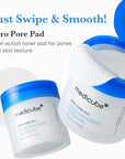 Medicube Zero Pore Pads 2.0, Dual-Textured Facial Toner Pads for Exfoliation and Pore Care with 4.5% AHA Lactic Acid & 0.45% BHA Salicylic Acid, Ideal for All Skin Types, Korean Skin Care (70 units)