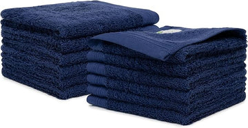 100% Cotton Washcloths Set 13” x 13” | Dark Grey Towels | Set of 12 Ultra Soft and Highly Absorbent Washcloths Sets for Bathroom, Gym, Hotel, Spa | Machine Washable Face Towel