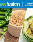 Rawfusion- Vegan Protein Powder, Natural Chocolate - 30 Servings, 21g of Plant Based Protein, Low Net Carbs, Non-Dairy, Gluten/Lactose Free, Soy Free, Kosher, Non-GMO, 2lbs Pound